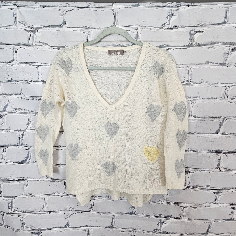 Brodie Cashmere Heart Knit Sweater
